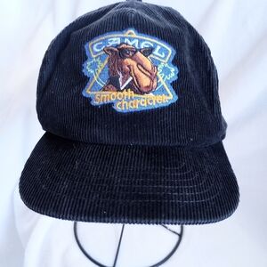 OOAK Joe Camel Cigarettes Smooth Character Corduroy Snapback Hat Embroidered Cap